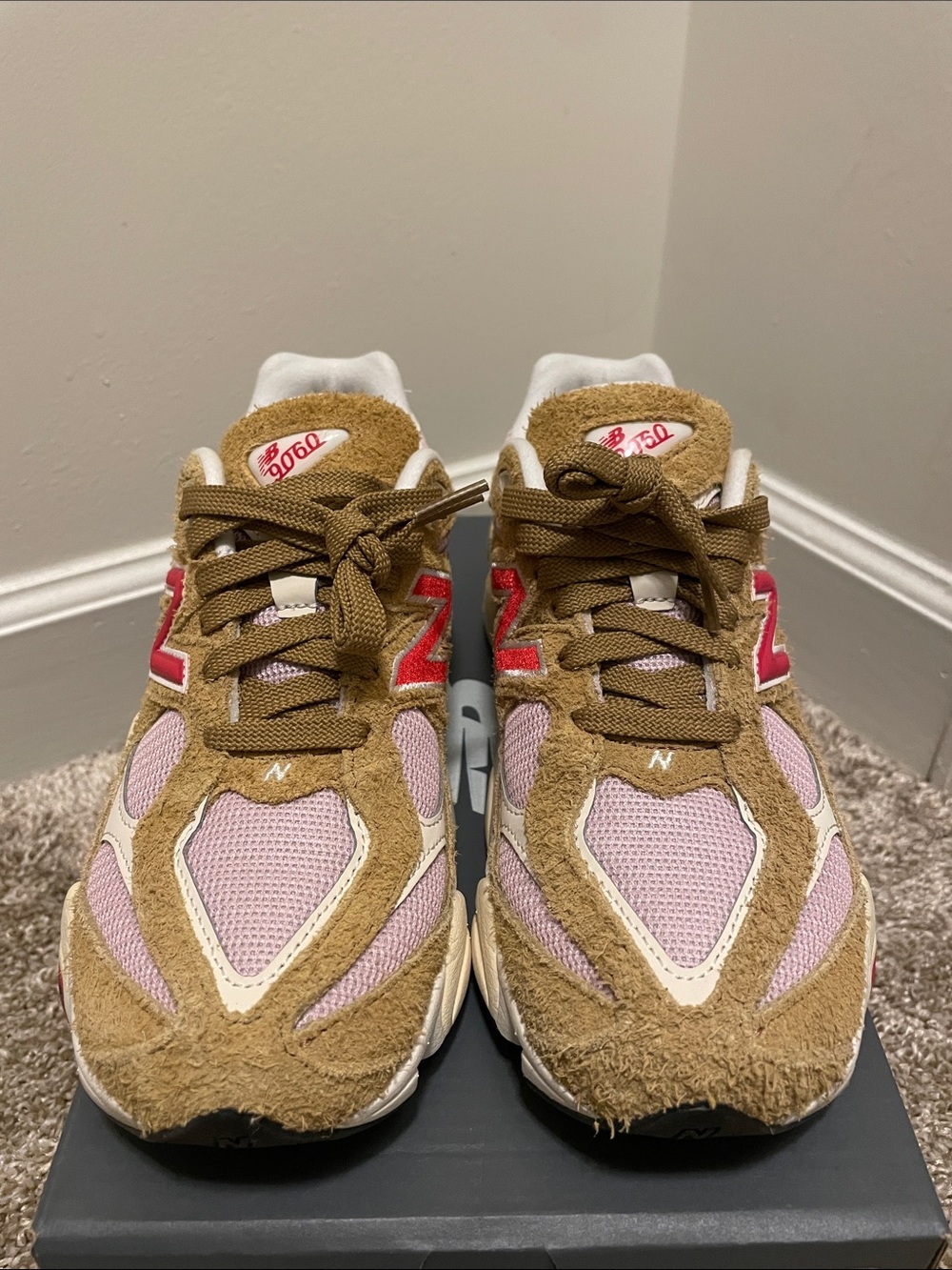 New Balance 9060 Pink and Brown Sneakers